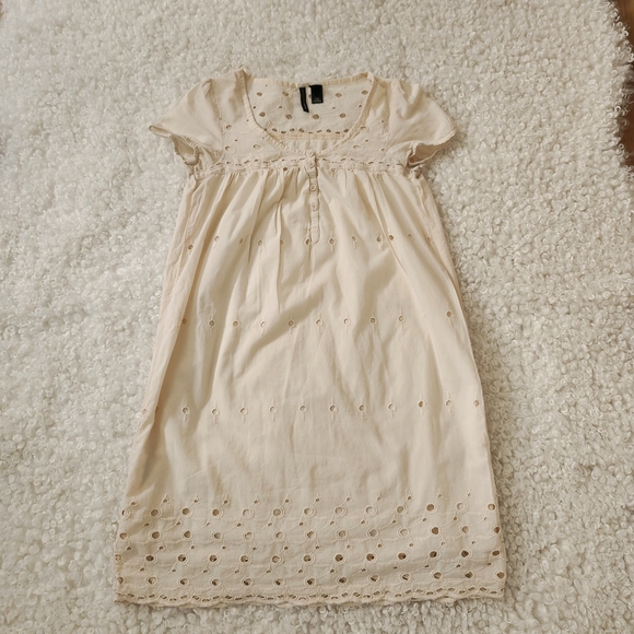 MANGO Eyelet Embroidered Babydoll Dress Size US S / EU M Summer Romantic Boho - Picture 4 of 13